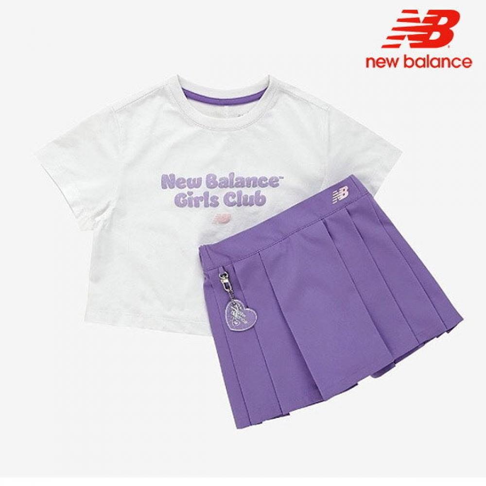 

New Balance Kids Girls Crop Tee Skirt Set Nk9ye2807g 10 Training 110/size