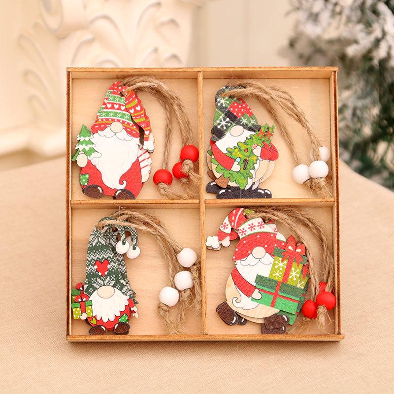 Wooden Painted Christmas Pendants Box - Ornaments & Small Gifts