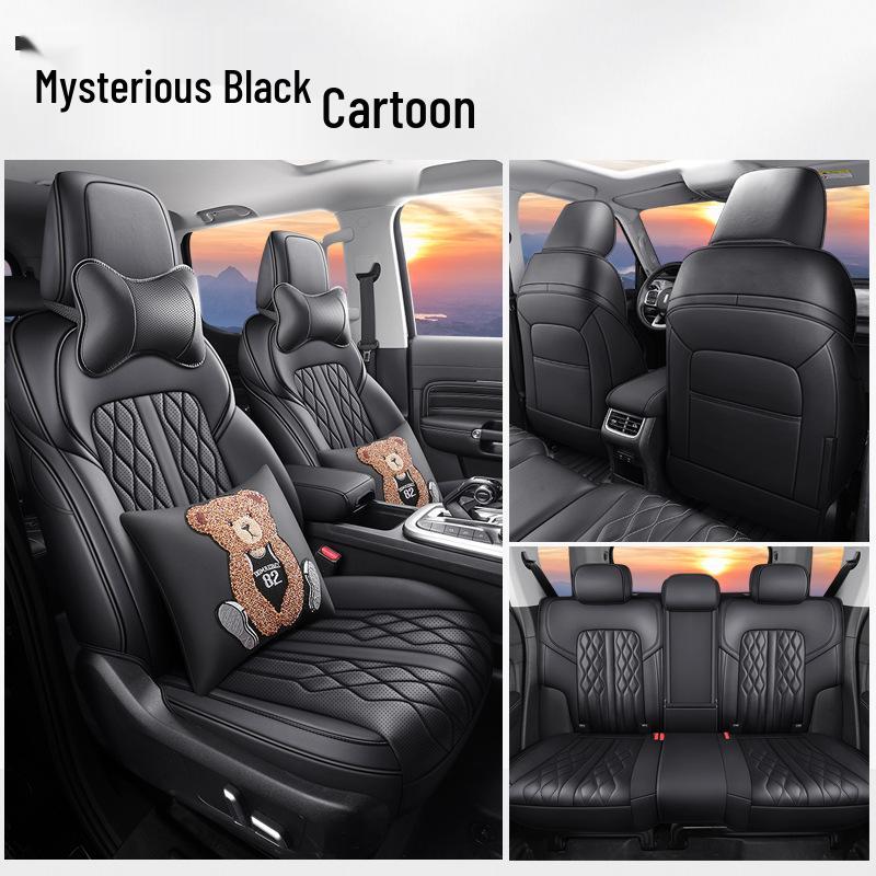 Tank 300 Car Seat Cushion: Full Surround Cartoon Design, All-Season Leather Pad