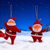 Santa Claus Ornaments 3D Flocking Santa Doll Christmas Tree Hanging Ornaments