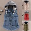 Women's Autumn and Winter Cotton Vest – Hooded Short-Style Warm Sleeveless Vest