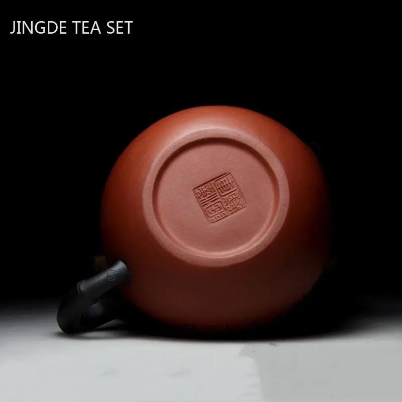 350ml Exquisite Yixing Lila Ton Teekanne Handgefertigt Roh Erz Schönheitstopf Haushalt Zisha Teezubereiter Chinesische Teezeremonie Zubehör