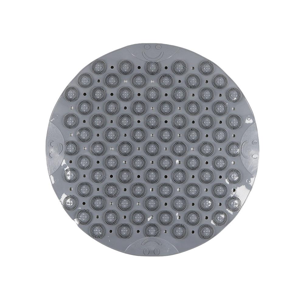 Silicone World PVC Round Anti-skid Bathroom Mats Shower Bathroom Massage Foot Mat Suction Cup With Drain Hole Carpet Floor Mat