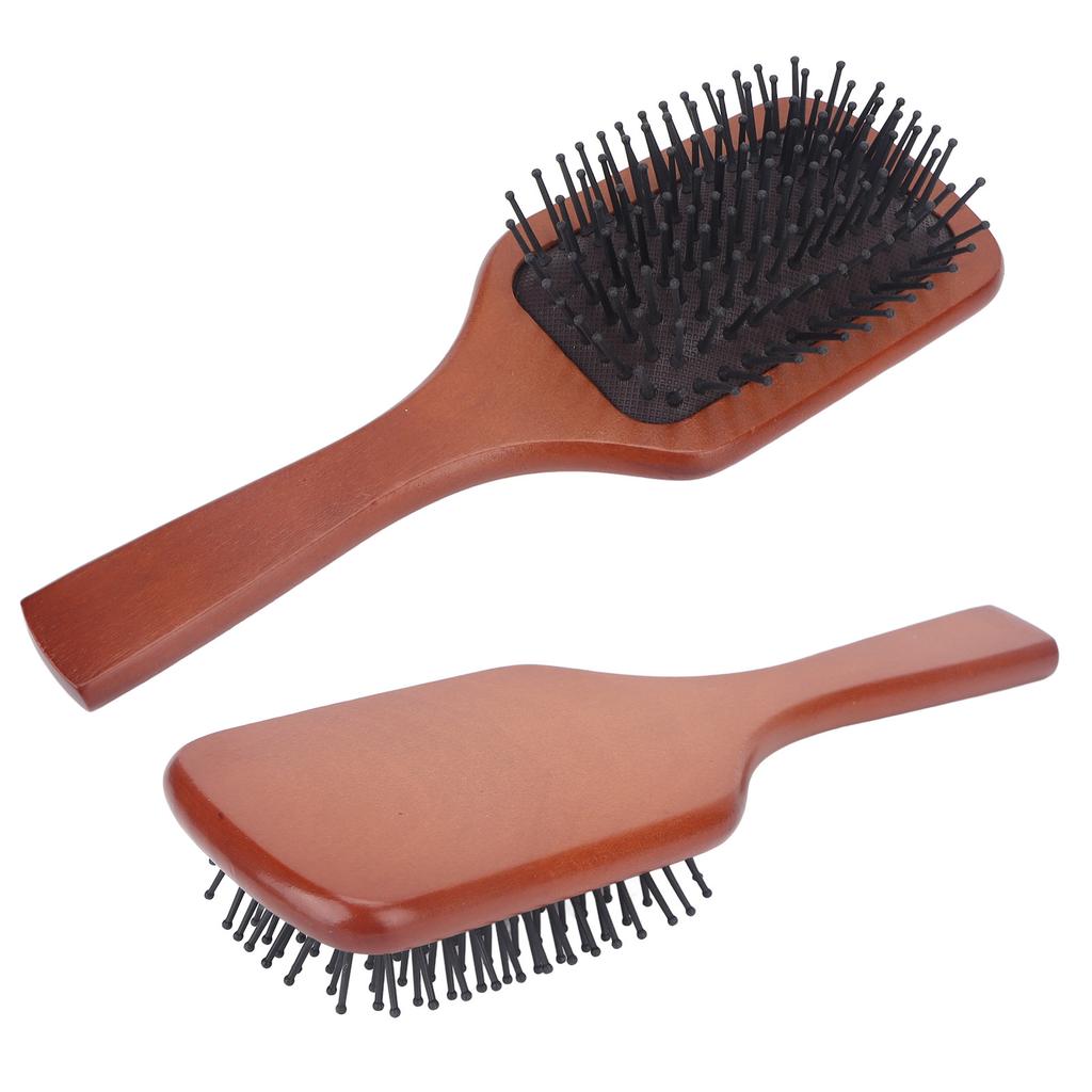 Paddle Hair Brush Wooden Handle Easy Detangling Scalp Massage Hair Brush Comb for All Hair Types