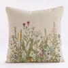 New Wildflower Pillow Cover Farmhouse Style 45 x 45 Square Cushion Covers Breathable Thin Linen Pillowcase Outdoor Decor