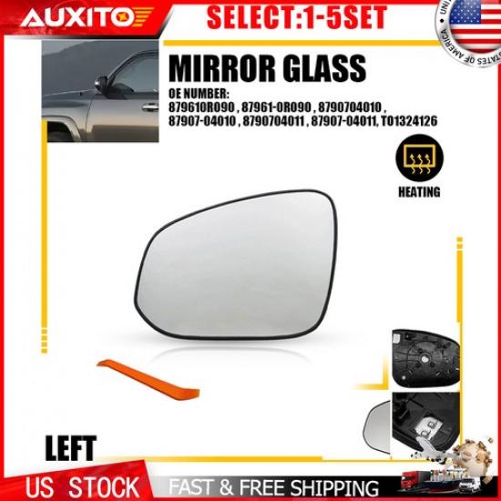 Left Driver Side Heated Mirror Glass Fit Toyota 4Runner 2013-17 87907-04010 1-5X 1X(1Set) Heated Mirror Gl