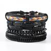 Unisex Handmade Woven Leather Bracelet - European and American Style Jewelry