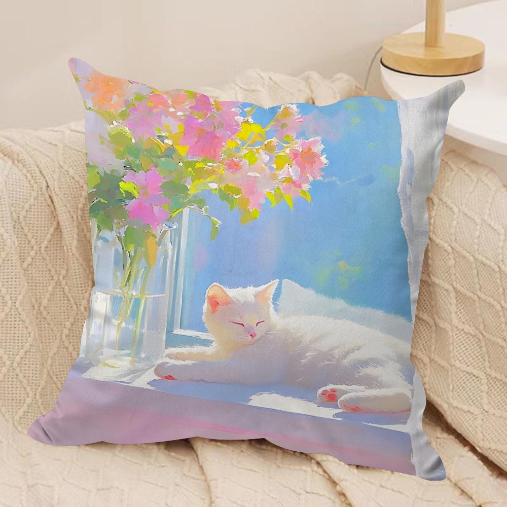 Nordic Modern Leisure INS Cushion Cover Silky Short Plush Invisible Zipper Dustproof Sofa Pillow Case For Home Decor