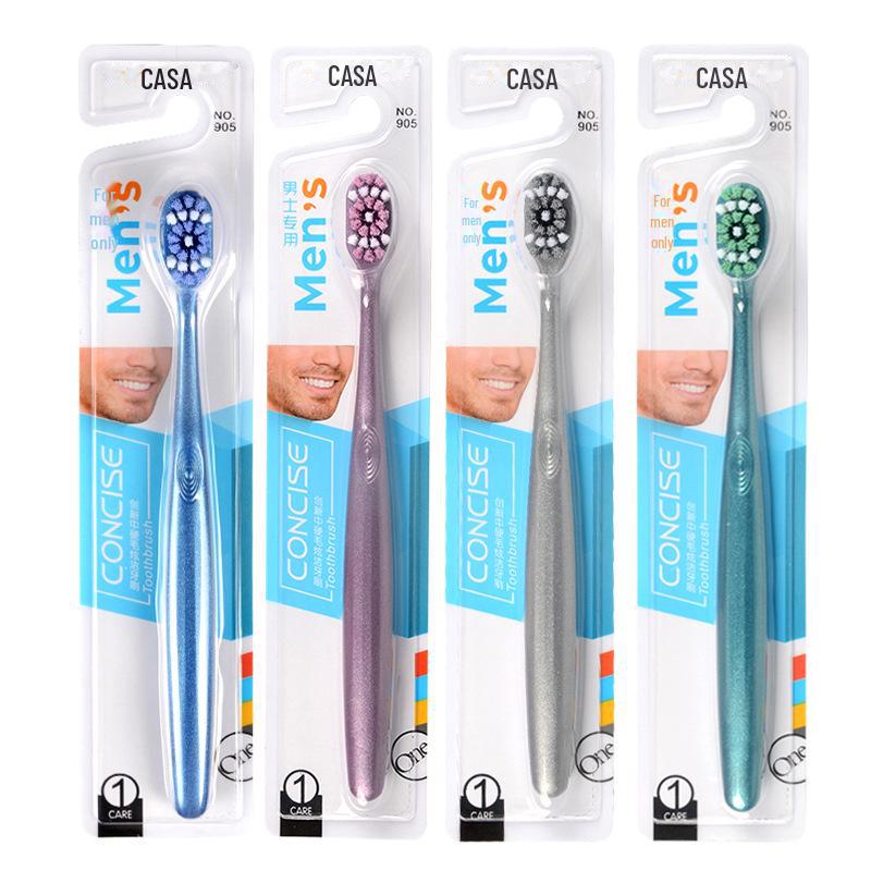 Brosse à dents à poils durs pour hommes pour l'élimination de la fumée et des taches, emballée individuellement pour un usage domestique