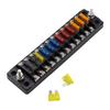 Car Power Distribution Blade Fuse Holder Box Block Panel Board 12 WAY Bar