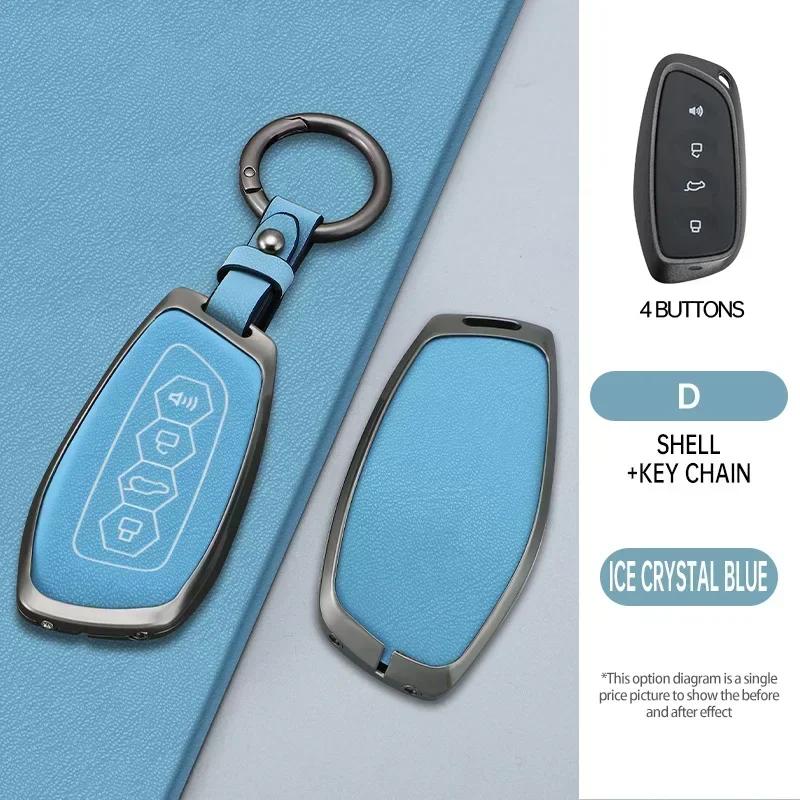 Leather Car Key Case Cover Protector Shell For Haval H9 F7x H5 H3 Great Wall 5 3 M2 H6 Coupe M4 H2 6 2022 Keychain Accessories