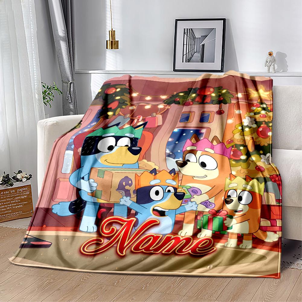 Merry Christmas Celebration Personalized Name Blanket Cozy Personalized Blanket Soft Warm Cozy Perfect for Livingroom Living Room Office Chair Chair
