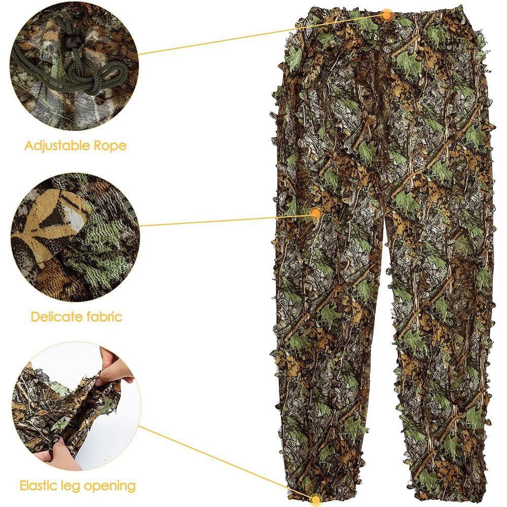 Ghillie Suit Men Women Kids 3D Leafy Bionic Camouflage Hunting Clothing CS Shooting Suit Tactical  Combat Clothes Set
