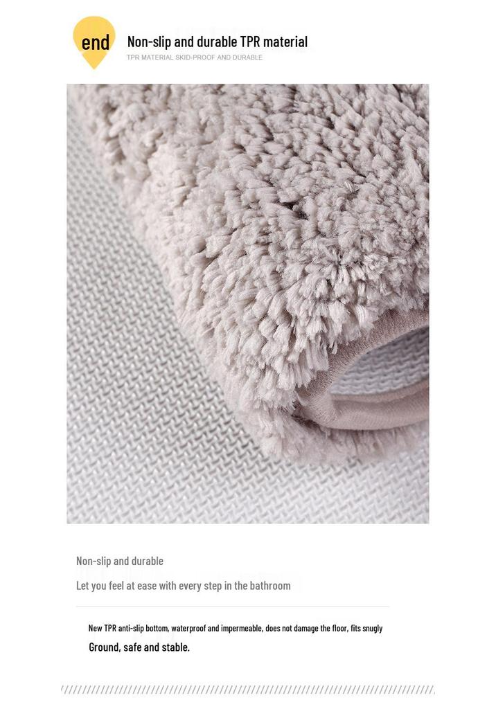 Thickened Anti-Slip Bathroom Floor Mat: Water-Absorbent Plush Doormat for Toilet, Entrance, and Bedroom