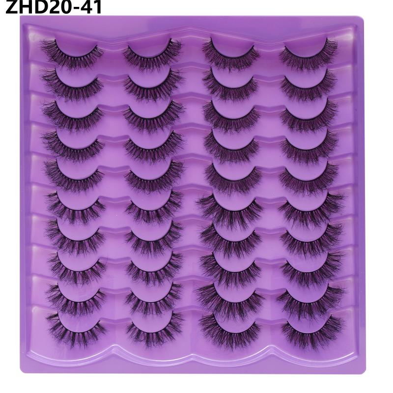 20 Pairs Faux Mink Lashes 3D Fluffy Natural Lashes Makeup False Eyelashes Russian Strip Lashes Eyelash Extension
