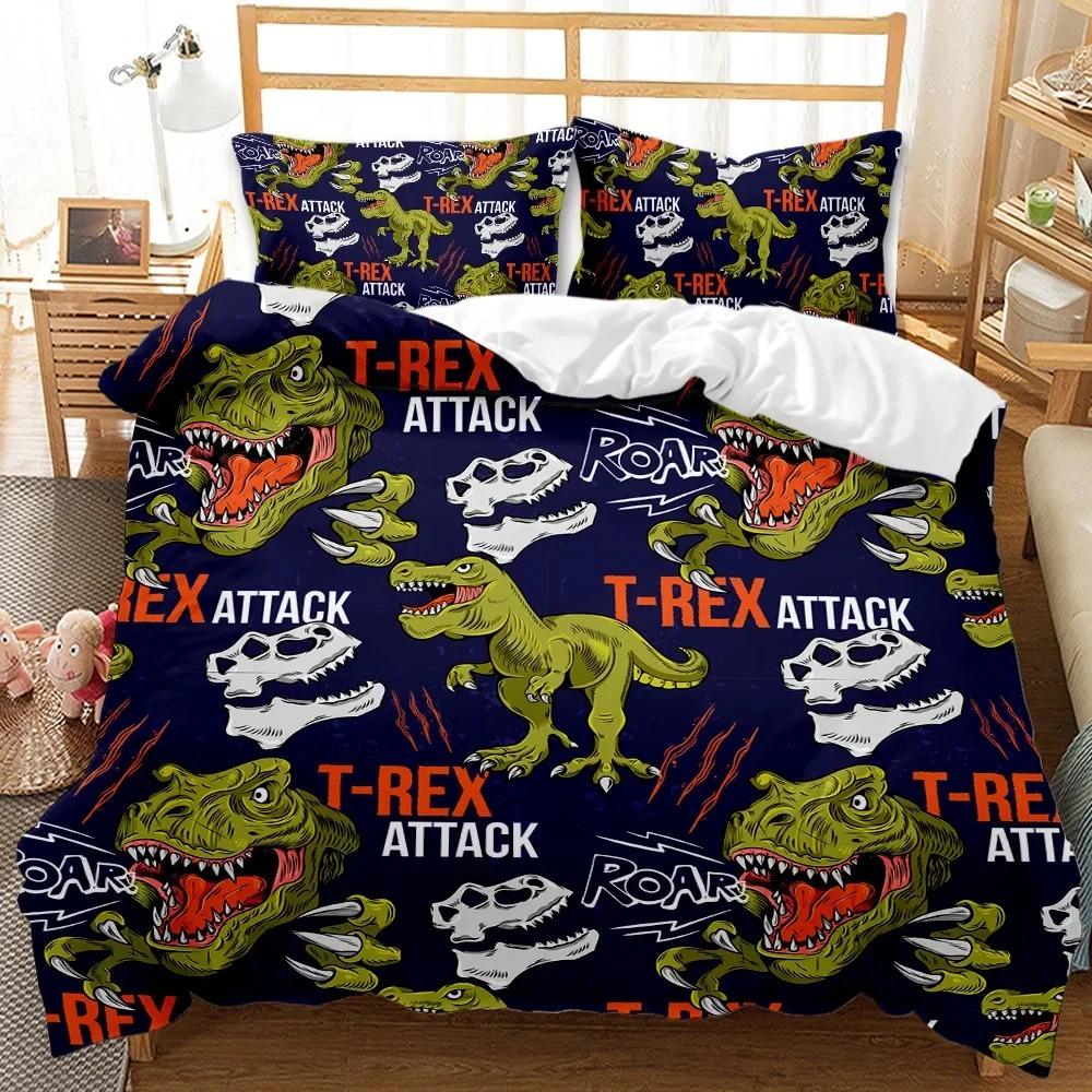 Dinosaur Sports Basketball Comfortable Duvet Quilt Cover Pillowcase Bedding Set Children Bedroom Decoration Home Textile