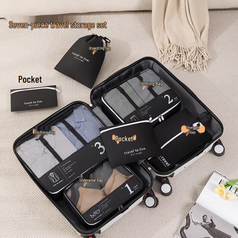 Travel Luggage Packing Cube Organizer Set 7-Piece Set