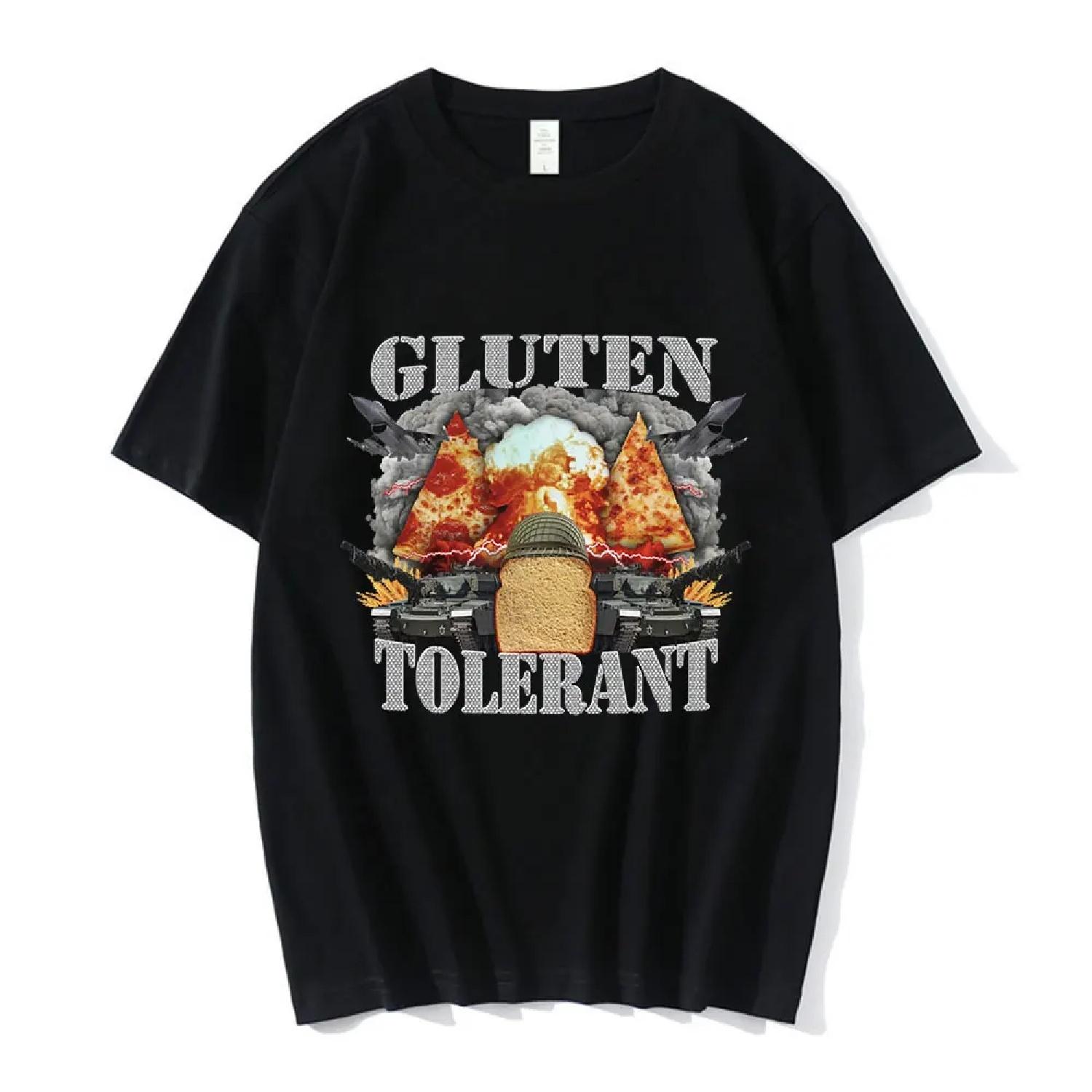 

Gluten Tolerant Oddly Specific Meme T Shirt Men s Clothing Fashion Hip Hop T-shirt Casual Cotton Short Sleeve Oversized T Shirts XXXXXL чорний
