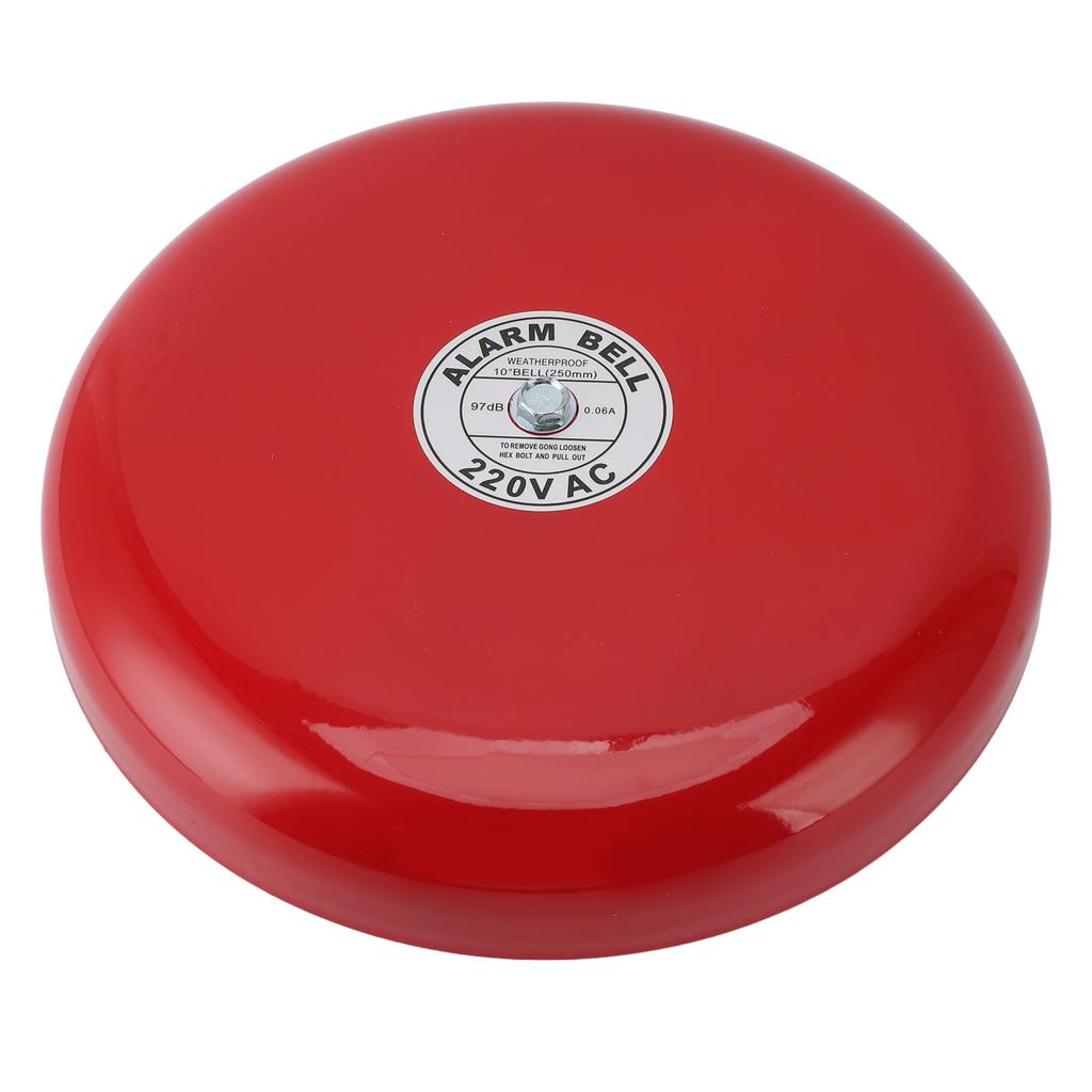 Fire Alarm Bell High Sensitivity Super Loud Sound Electric Round Alarm Bell for School Factory 220V