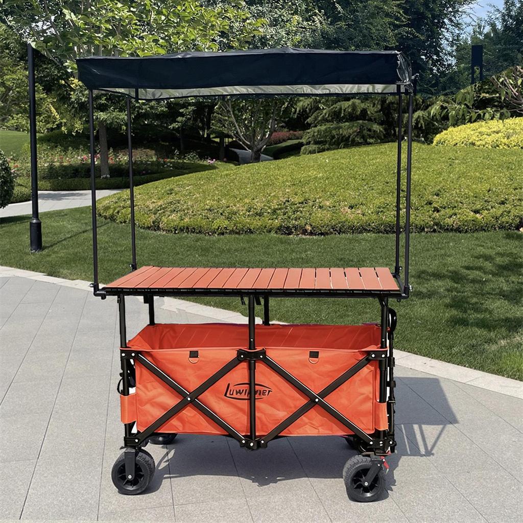 Adjustable Folding Carbon Steel Camping Table and Pushcart