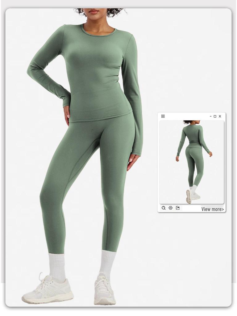 European & American High-Stretch Quick-Dry Yoga Suit: Nude Feel, Premium 2-Piece Set for Running & Fitness