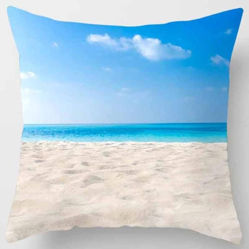 Beach Starfish Spray Coconut Tree Style Free Print Pillow Case Home Decoration Car Sofa 40x40 Cm Polyester Pillow Case