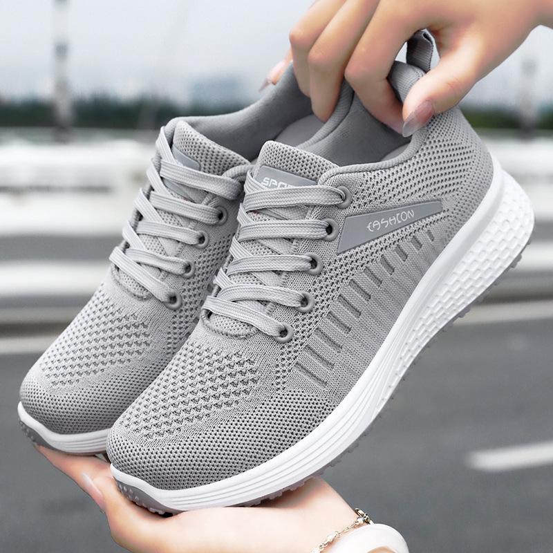 Schuhe Damen Wanderschuhe vielseitige Damen Einzelschuhe atmungsaktive Mesh-Schuhe mittel lässig weiche Sohle keine müden Füße Freizeitschuhe