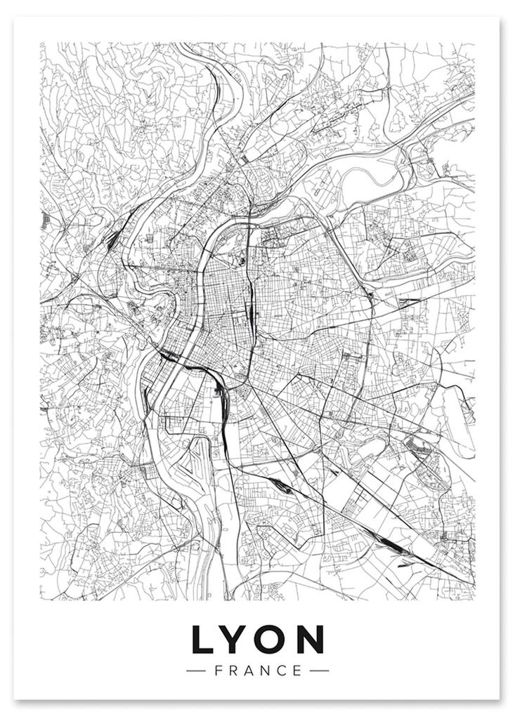 Poster Lione città piano