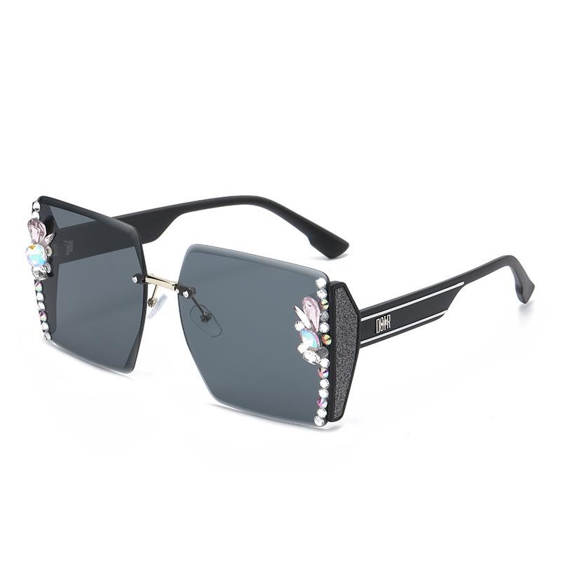 

Rhinestone Oversized Summer Sunglasses Women Highend Fashion Big Style Face StyleA