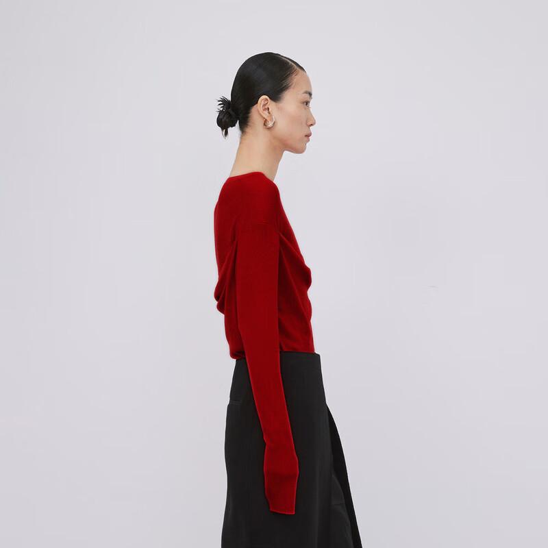 LESS 2023 Winter Merino Wool Round Neck Pullover Sweater