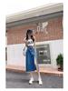 Summer 2023 Women's High Waist Side Slit Denim A-Line Skirt
