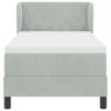 Box Spring Bed with Headboard Light Grey 80 x 200 cm Velvet