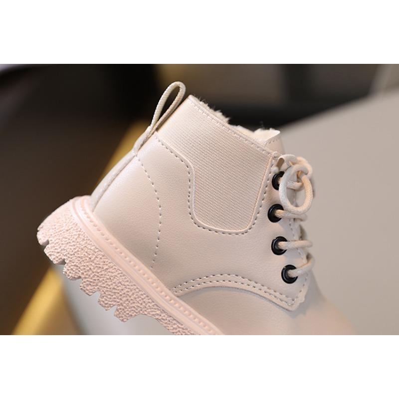 New Winter Children's Fashion Plush-Lined British Short Boots – Boys' Side-Zipper Trendy, Girls' Snow Boots