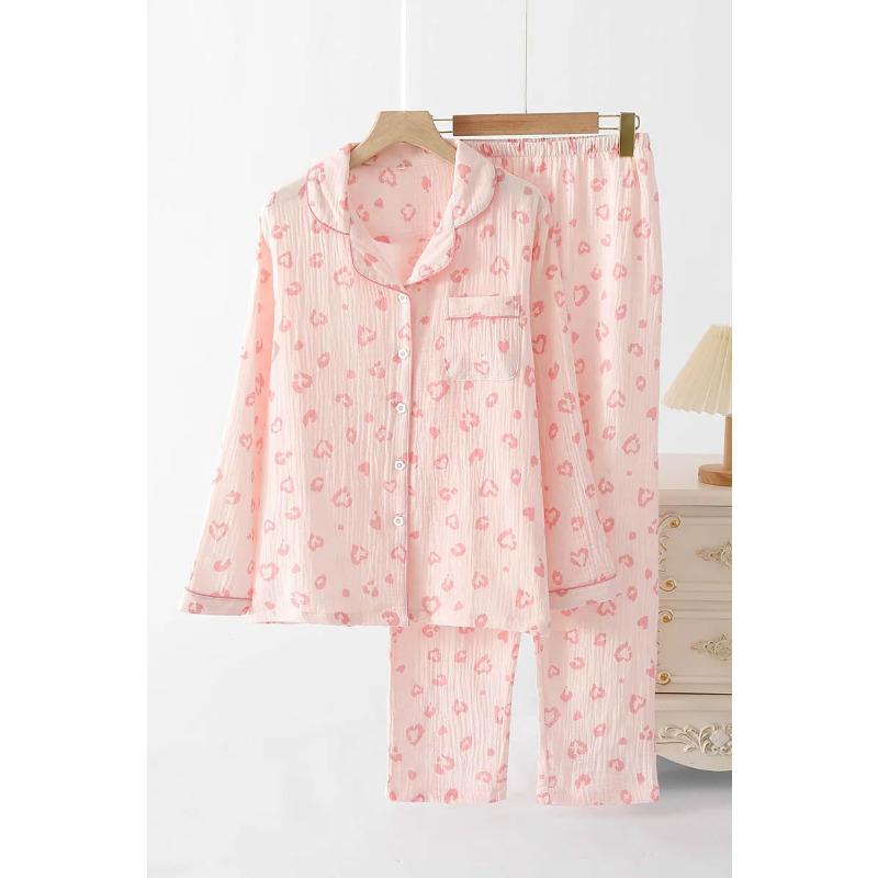 

Новая женская пижама из двух частей с длинными рукавами, брюки Cactus, 100% хлопок, простая и удобная домашняя одежда XL