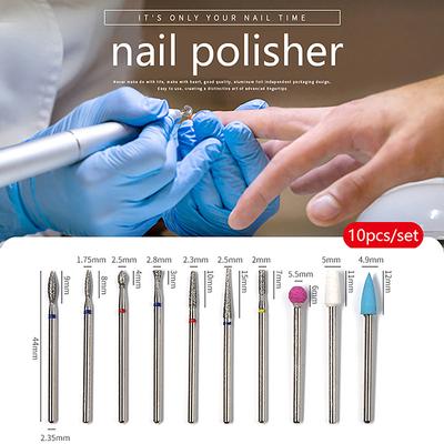10 szt. diamentowe wiertło do paznokci obrotowe elektryczne frezy do pedicure manicure pilniki frezy do skórek akcesoria do paznokci
