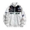 New American PU Motorcycle Printed Leather Jacket Men's Spring and Autumn Pilot Men's Jacket Letters