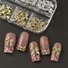 1pc of 6-compartment metal bow rhinestone and steel bead 3D nail art, nail decoration, holiday gift.