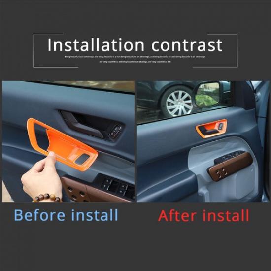 Fit For Ford Maverick - Orange ABS Inner Door Handle Bowl Cover Trim 4PC
