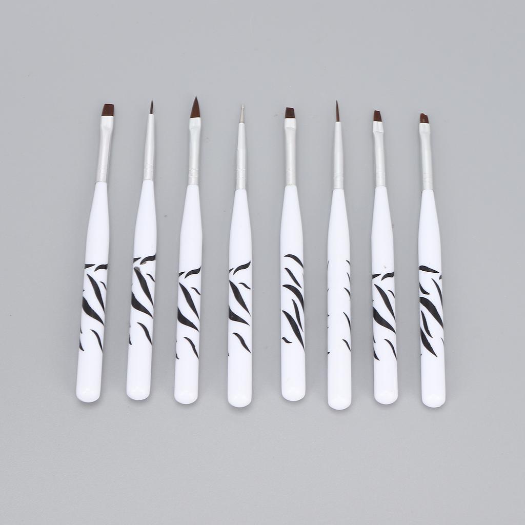 8pcs Nail Art Brush Set Professional Home Nail Salon Nail Painting Drawing Liner Brush for Artist Beginner