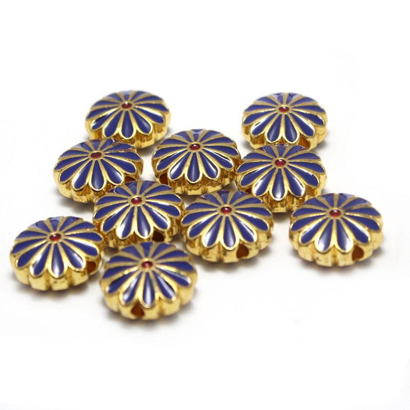 10pcs Copper Metal Drop Oil Flower Spacer Beads Charm for Jewelry Making Beads Accessories fit Earrings Bracelet DIY Accessories