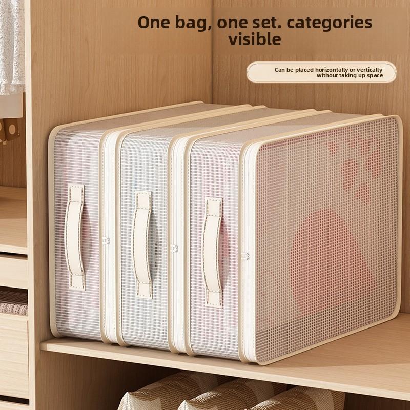Modern Cube Storage Bag With Handle For Bedding And Clothes Indoor Organization Solution