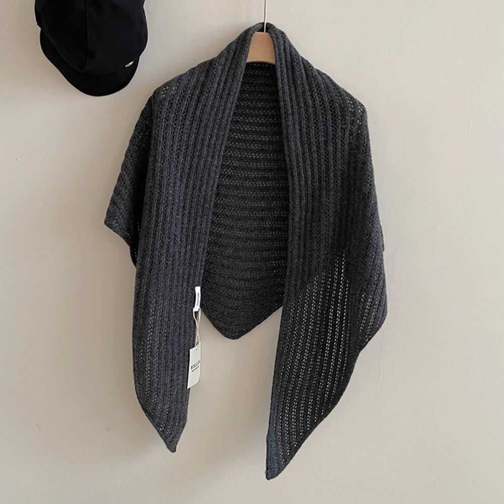 New Soft Knitted Triangular Scarf Windproof Coldproof Shawl Multi-functional Knitted Fake Collar Gift