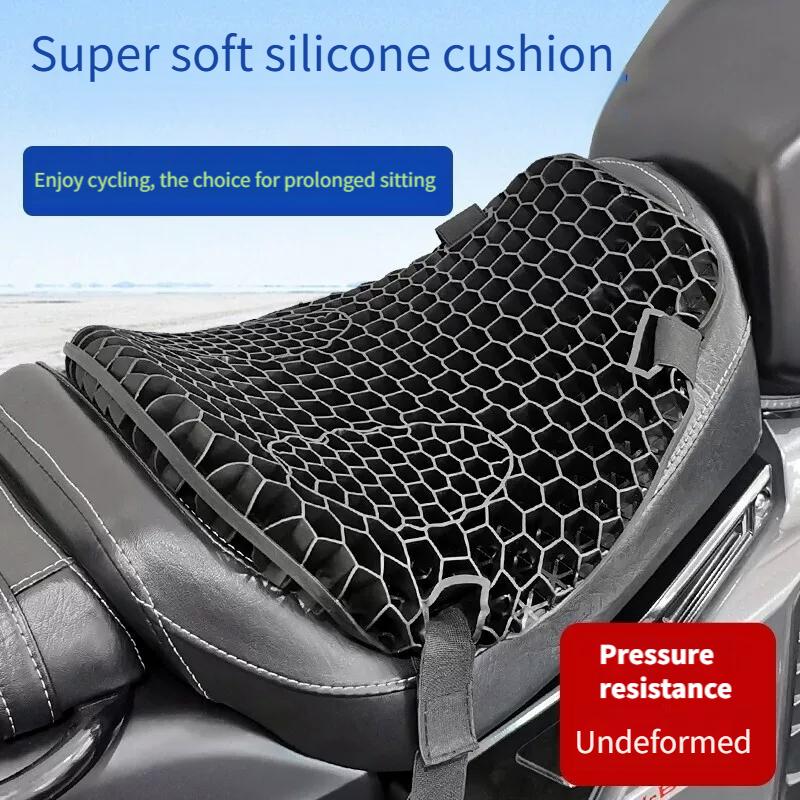 Universal Motorcycle Seat Cushion Anti-Slip Waterproof Durable Breathable 3D Shock Absorption Cover Sunshade Motorcycle Accessor
