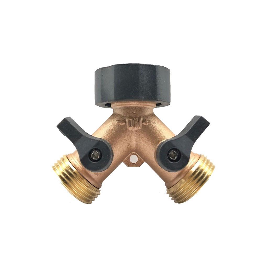 

Solid Brass Body Backyard 2 Way Y Garden Hose Connector Splitter золотой