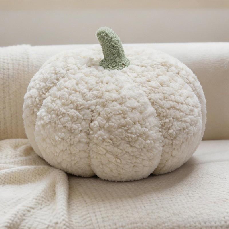 Macaron Color Pumpkin Plush Pillow With Soft Short Hair For Home Decor And Halloween Gift