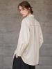 High-Density Long-Sleeve Women's All-Cotton White Shirt with Turn-Down Collar - Elegant Autumn Commuter Style