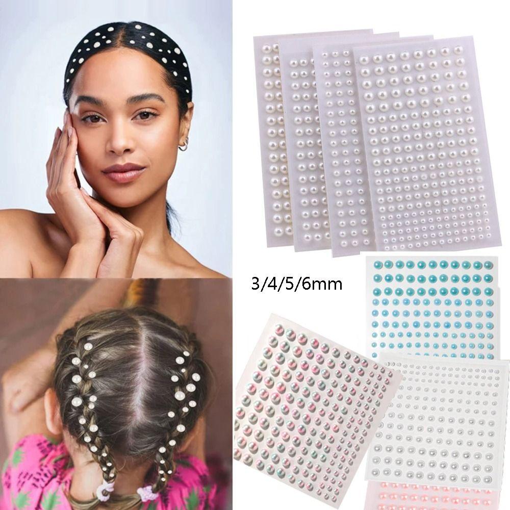 Pearls Hair Pearls Stick Self Adhesive Face Pearls Stickers Pearls Stickers  for Hair Face Makeup