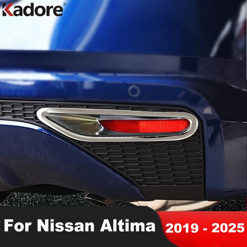 Rear Fog Light Lamp Cover Trim For Nissan Altima -   2024 2025 Chrome Car Tail Foglight Bezel Trims Accessories