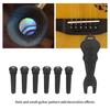 6PCS Ebony Guitar Bridge Pins Abalone Dot Inlay Bridge Pin Pegs  Acoustic Guitar