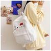 Cute Cartoon Hello Kitty Plush Zipper Backpack Street Style Nylon Material